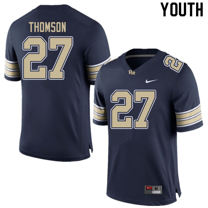 Youth #27 Gavin Thomson Pitt Panthers College Football Jerseys Sale-Home Navy